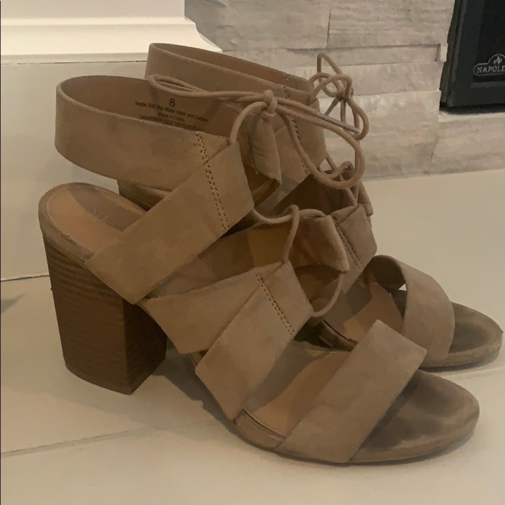 Suede Heel Sandal